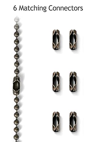 Pull Chain Extension for Ceiling Fans and Light Fixture, 59-inch Long with 6 Matching Connectors (Bronze) Bronze