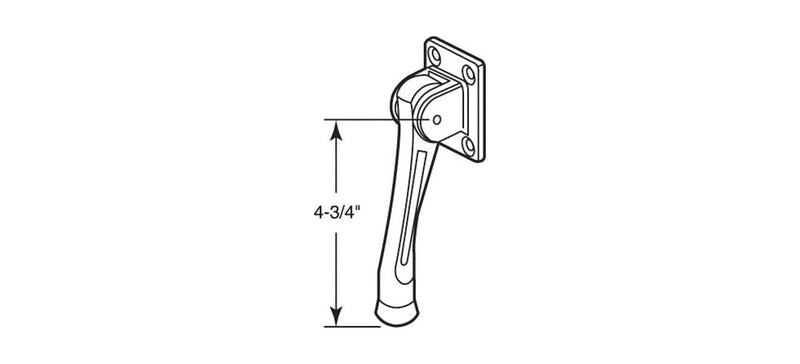 C.R. LAURENCE J4572 CRL Brass Door Mounted 4-1/2" Heavy-Duty Stop and Holder Polished Brass