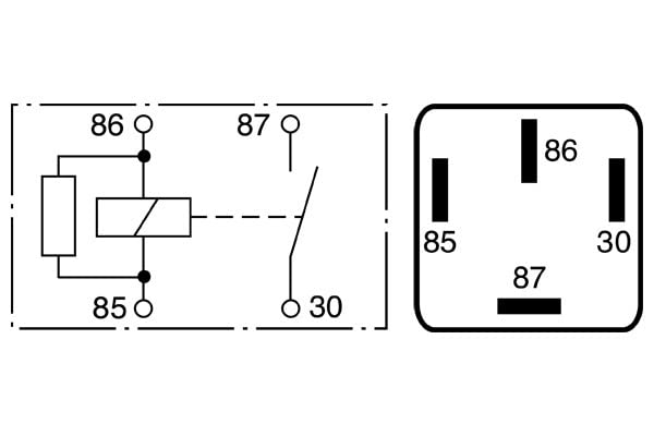 BOSCH 0986332030 Normal Open Mini Relay - 4 Pins, 12V, 40A - Single
