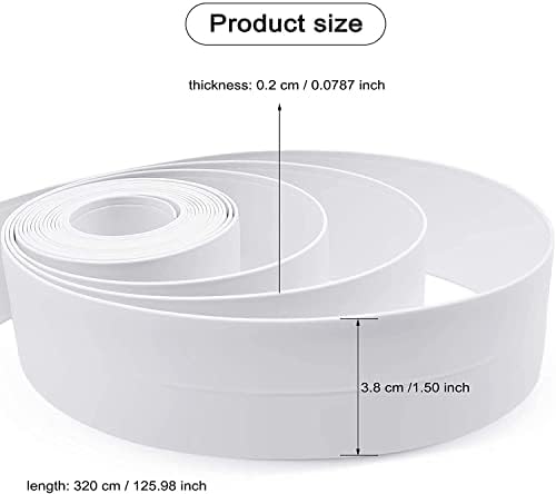 10.5 ft Caulk Tape Waterproof Self Adhesive with Sealing Tool, Bathroom Sealant White, Wall Tape Silicone Sealant Caulking Tape Peel and Stick Caulk (1 Pcs) White (A)