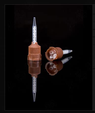 S&D USA FDA & TUV CE 1 Pack = 50PCS Dental Silicone HP Mixing Tips Intral-Oral Tip Dynamic Mixer Brown & Sharp Tip