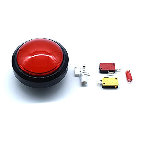 Arcity 5 Pcs 100mm Arcade Push Button LED Dome Illuminated 4 Inches Convex with Microswitch for Jamma MAME Pop'n Music Game Machine Cabinet Console 5 Colors New Multicoloured A