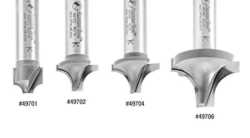 Amana Tool 49694 Carbide Tipped Plunging Round Over 1/8 R x 3/8 D x 1/2 CH x 1/4 Inch SHK Router Bit