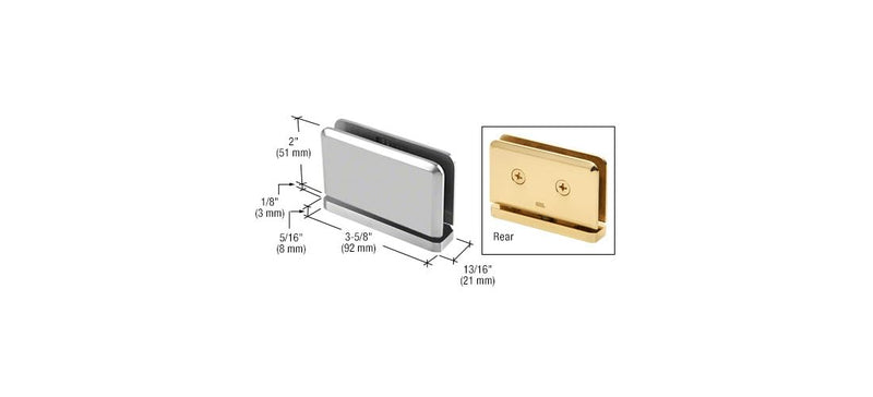 C.R. LAURENCE PPH01CH CRL Polished Chrome Prima 01 Series Top or Bottom Mount Hinge