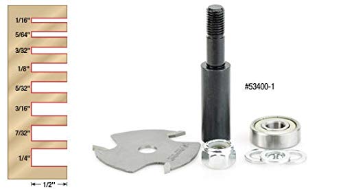 Amana Tool - 53407-1 Slotting Cutter Assembly 3 Wing x 1-7/8 Dia x 5/32 x 1/2" Shank