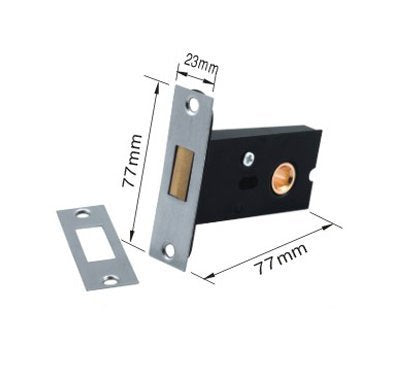 Round Recessed Door Handle/Deadbolt (No Key)(Standard US Door 1.3-1.7 inch / 35-45mm), NOT for Pocket Doors, Thick Latch with Bevel Edge.