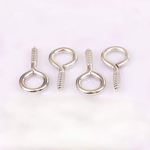 FixtureDisplays® 50PK Mini Eyelet Screws 0.5" Long Self-Tapping Self-Drilling Screws Hooks Ring 18604-50PK