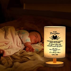 WSYEAR Valentines Day Birthday Gift for Daughter from Dad,to My Daughter Gifts from Dad- Table Lamp Father Daughter Gifts for Grown Daughter Birthday Valentine's Day Dad to Daughter