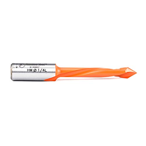 Amana Tool - 414007 Carbide Tipped Through-Hole Boring Bit L/H 1/4 Dia x 70mm Long x 10mm Through-Hole Boring Bit L/H 2