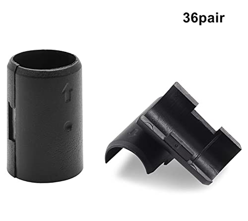 36 Pair(72 Piece) 3/4 Inch Wire Shelf Lock Clips, Shelving Plastic Clips Replacement Sleeve Shelf Clips for Wood Metal Wire Shelving Post Pole 3/4" / 19mm