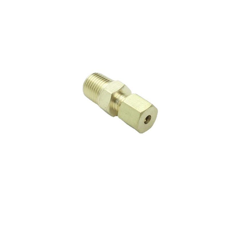 3 Pcs Brass Tube Fitting 1/8" Tube OD Compression x 1/8" NPT Male Pipe Connector Brass 1/8"OD x 1/8 NPT 3