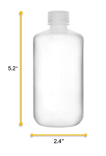 EISCO 12PK Reagent Bottles, 250ml - Narrow Mouth with Screw Cap - Polypropylene - Translucent Labs