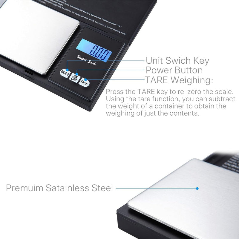 Bygytyo Weigh Gram Scale Digital Pocket Scale Food Kitchen Scale Jewelry Scale,Medical Weighing Scales Small Scale with LCD Display,Tare Function,Suitable for Coins,Powder,Herbs,Spices (300Gram/0.01g) 300Gram/0.01g - NewNest Australia