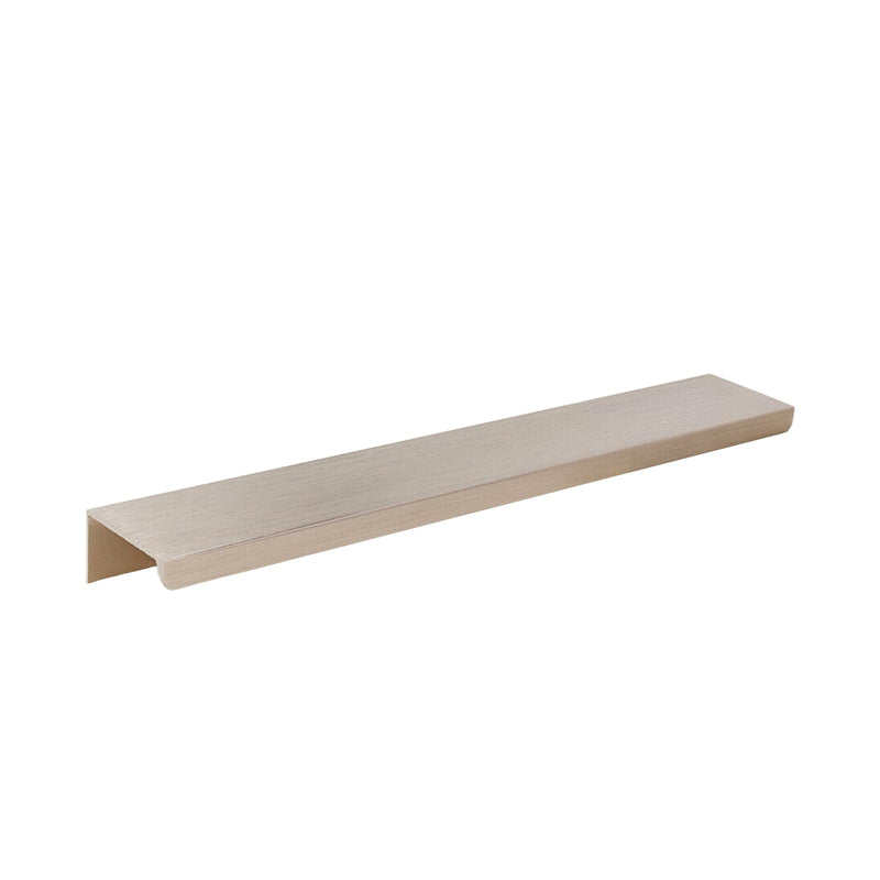 12Pcs Edge Finger Tab Pull 8inch/200mm Brushed Champagne Gold Cabinet Pulls for Kitchen Bedroom Drawer Cabinet (6.3"/160mm Hole Center)
