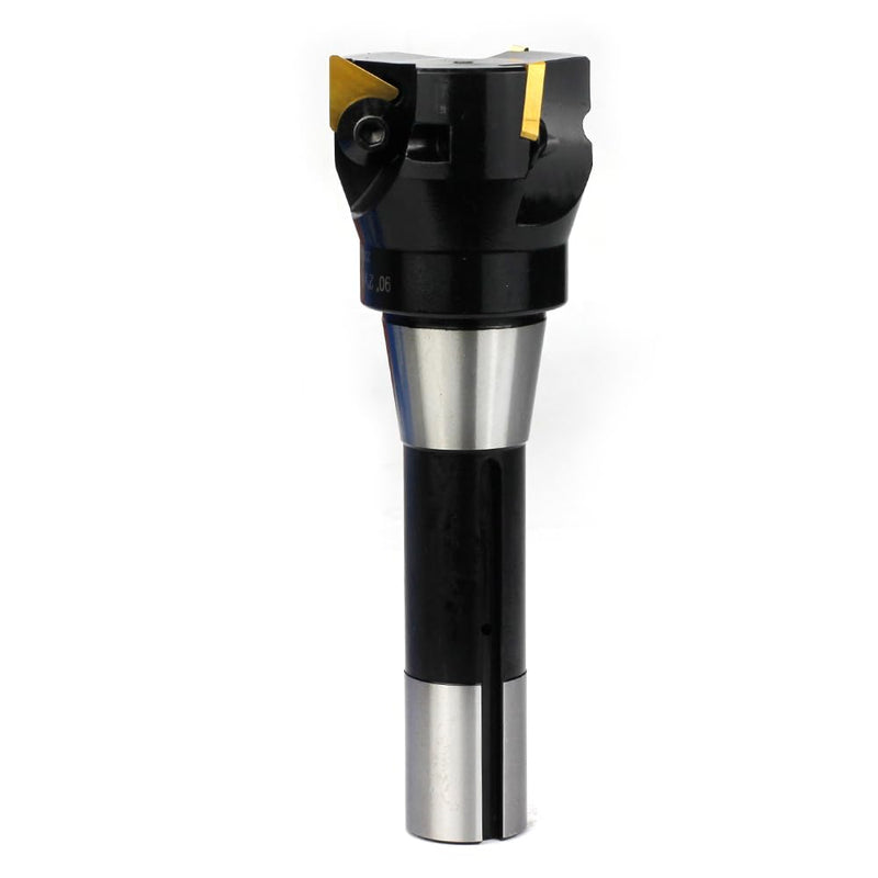 Indexable End Mill with 3 Pcs TPCN32PDTR Tpg32 Carbide Inserts, 2" Cutting Diameter, 6" Overall Length, 90 Degree, R8 Shank, TP32, 3 Flutes