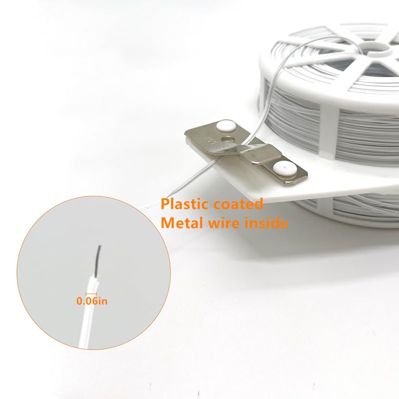 656ft (200m) Twist Ties, Garden Plant Ties with Cutter, Reusable Multifunctional Plant Ties, Fixing Vines Plant Support for Gardening Home Office(White) White