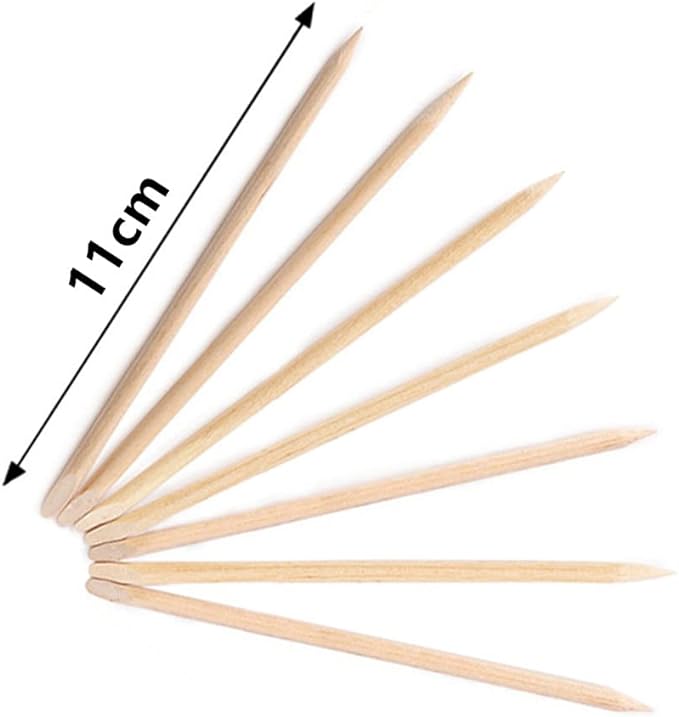 LIKENNY Orange Wood Stick Wooden Nail Stick Nail Pusher Nail Tool Multi-functional Easy Cuticle Treatment Tool for Nail Tools (Approx. 50 Pieces Wooden) - NewNest Australia