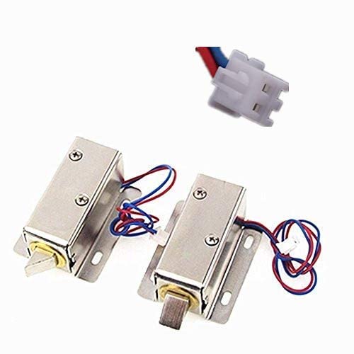 Electromagnetic Lock Solenoid Electric Lock, DC 12V Mini Electric Control Lock Tongue Latch Assembly Solenoid for File Cabinet Drawer Door