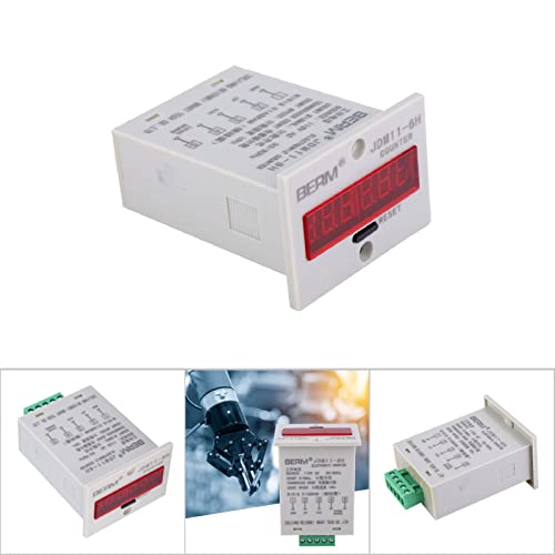 JDM11-6H Electronic Counter 6 Digits LED Digital Display Counter Relay Transducer Count Accumulating Counter (AC110V)
