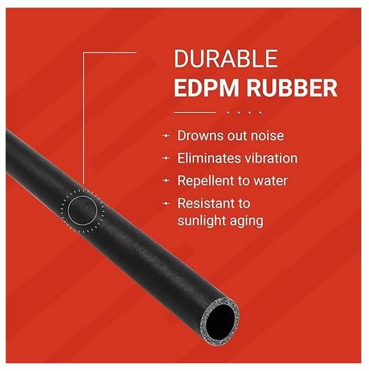 Trim-Lok Hollow Tubing, Auto Fender Gap Seal, Bicycle Cable and Brake Hose Cover, Steel Wire Protector and Conduit, Home Duct O-Ring Replacement - .276” Outside DIA, 206” Inside DIA, 25’ Length 25 Feet