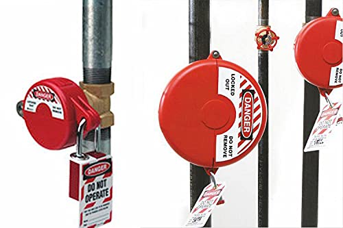 Gate Valve Lockout with Safety Padlock for Water Spigot Faucet Locks Outdoor Petroleum Gas 1 to 2-1/2 Inch Lock Out Device 1 Pack