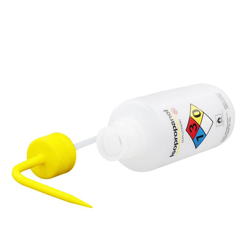 6PCS of Isopropanol Wash Bottles, Vol.500ml (17oz), Squeeze Wash Bottle with Narrow Mouth, Self-Venting Squirt Bottle, LDPE Material, WBI500A6 6 Pcs of Isopropanol Wash Bottles