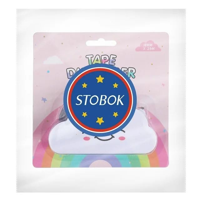 White Tape Desk Dispenser Cloud Tape Cutter with Rainbow Novelty Tape Dispenser Cute Tape Dispenser Holder for Home School Office Stationary Packaging Wrapping Craft Supplies