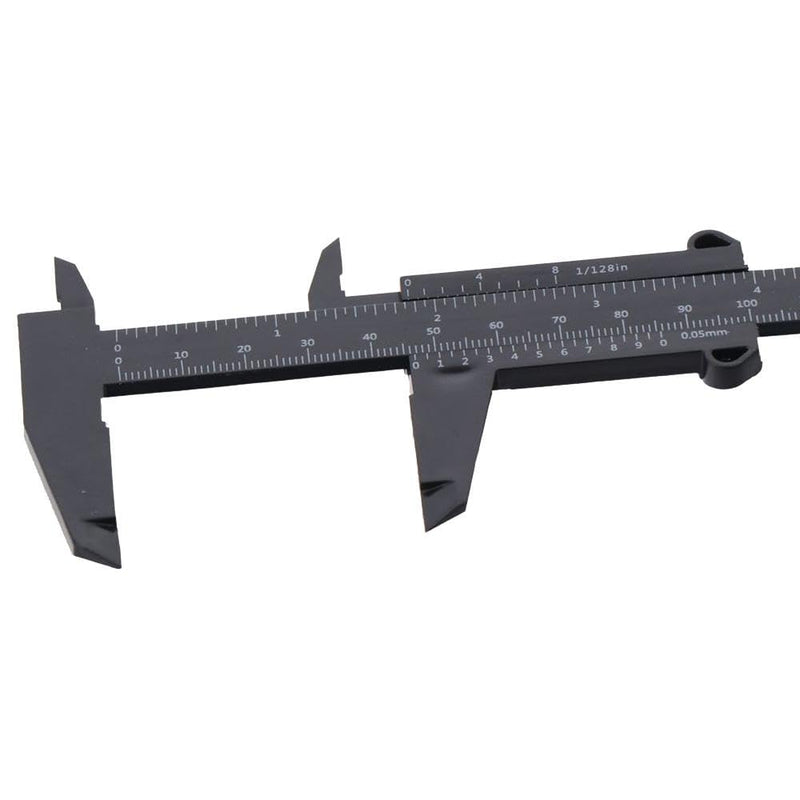 Mini Caliper 5PCS Black Durable 6Inch 150mm Plastic Vernier Caliper Convenient Double Scale (Metric/Inch) Sliding Gauge Ruler Student Office