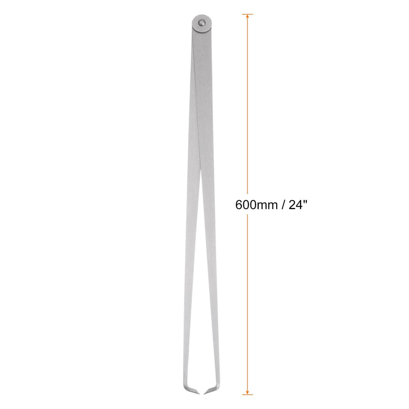 HARFINGTON Firm Joint Inside Caliper 600mm 24 Inch Tool Steel Firm Friction Joint Internal Measurement Tool for Carving Shaping Modeling, Silver 600mm/24 Inch 1