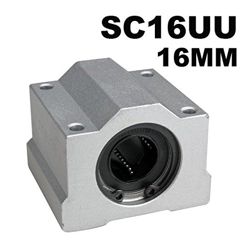 4pcs SC16UU Linear Motion Ball Bearing Slide Block, Linear Ball Bearing Slider Slide Bushing for Replacement CNC,Aluminum Block SC16UU Bearing Slide Block Linear Guide Rail bearings