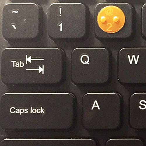Low Vision Orange Locator Dots & Dashes - Raised Tactile Dots & Dashes Keyboard Location Stickers – 12 Pk, Transparent