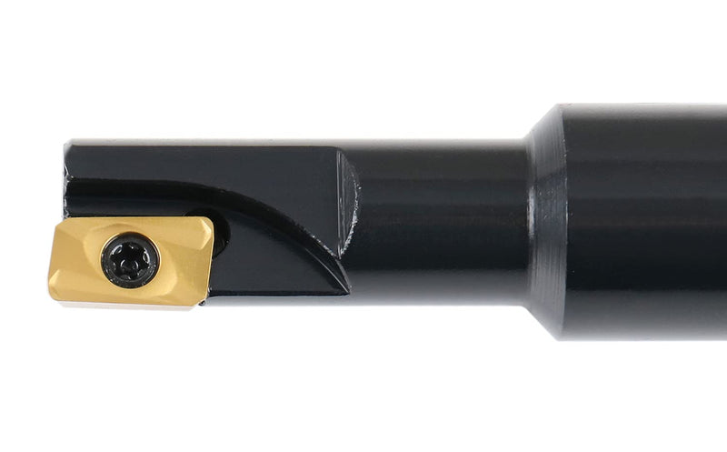 Accusize Industrial Tools 1/2'' 90 Deg Square Shoulder Indexable End Mill with Carbide Apkt11T3 Inserts, 0056-0913 1/2" Cutting Dia., 5/8" Shank, 1 Flute