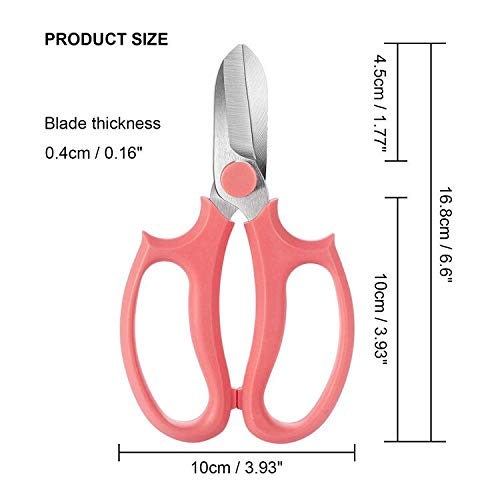 Garden Pruning Shears Scissors with Comfort Grip Handle, Premium Steel Professional Floral Scissors, Perfect for Arranging Flowers, Pruning, Trimming Plants, Gardening Tool (Pink) Pink
