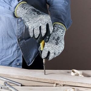 Ansell HyFlex 11-801 Nylon Glove, Black Foam Nitrile Coating, Knit Wrist Cuff, X-Large, Size 10 (Pack of 12)