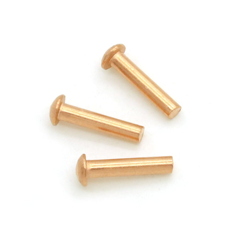 100 Pieces Round Head Solid Rivets Fasteners Copper Rivets (M3x14) M3x14