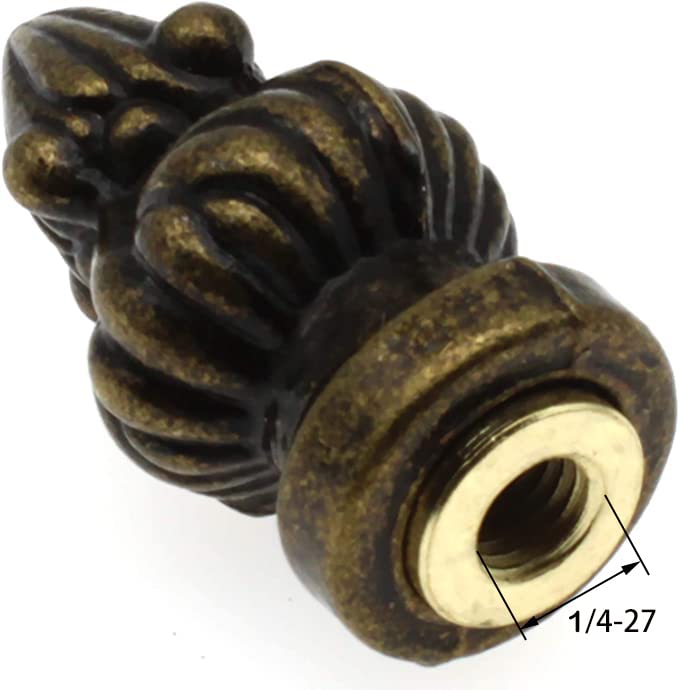 2 Packs Lamp Finial Cap Knob Lamp Decoration for Lamp Shade，1-3/8 Inch Antique Bronze Cap Knob Lamp Shade Finial Decoration Accessories(Small Size)