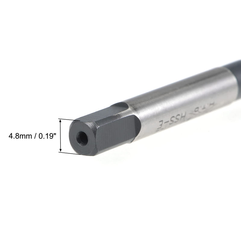 uxcell M8 x 1.25 Spiral Flute Thread Tap, Metric Machine Threading Tap HSS Nitriding Coated, Round Shank with Square End, H2 Tolerance, 2pcs