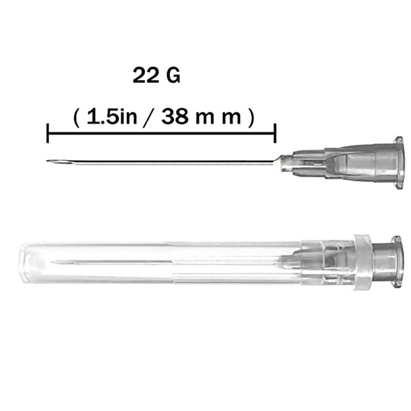 22 Gauge Needle（100Pack）22g 1.5 Inch Needle Luer Lock for Scientific Labs，22g Needle, 22 Gauge Needles 1.5 Inch 22G 1 1/2inch 38mm