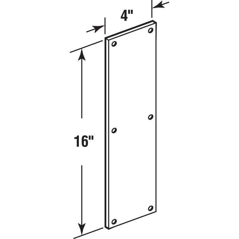 Prime-Line J 4686 Door Push Plate, 4 In. x 16 In., Bronze (Single Pack)