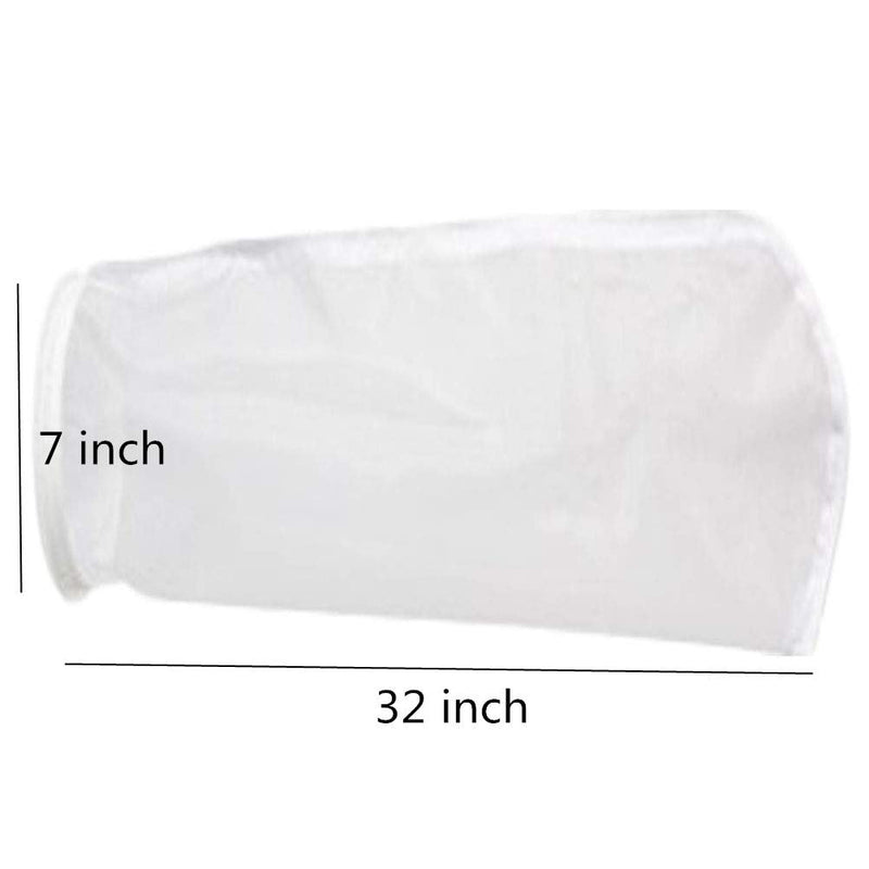 Nylon Mesh Filter Socks 400 Micron 7 inch Ring Water Liquid Filter Bags by 32 Inch Long Bag - 1 Pack (400 Micron/um 7 x 32 Inch) 400 Micron / um 7 x 32 Inch