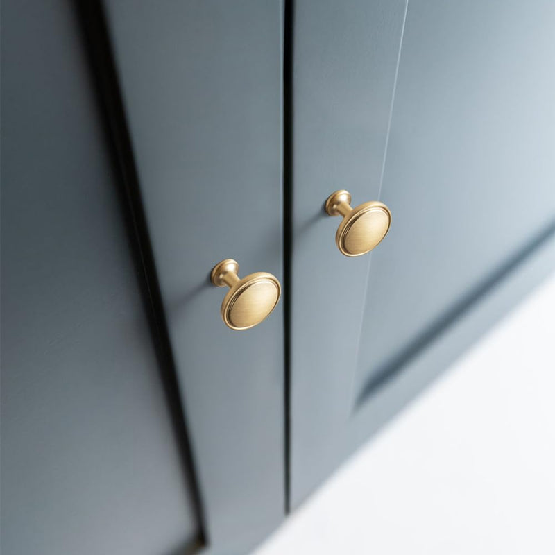 Set of 12 Champagne Bronze Minimalist Cabinet Knobs with Subtle Concave Rim Detailing Modern Luxurious Hardware for Kitchen Drawer Chanpagne Bronze