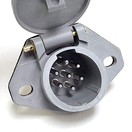 Tramec Sloan Nylon 7-Way Smart Box Solid Pins Receptacle Socket Replacement SAE J560 (38501)