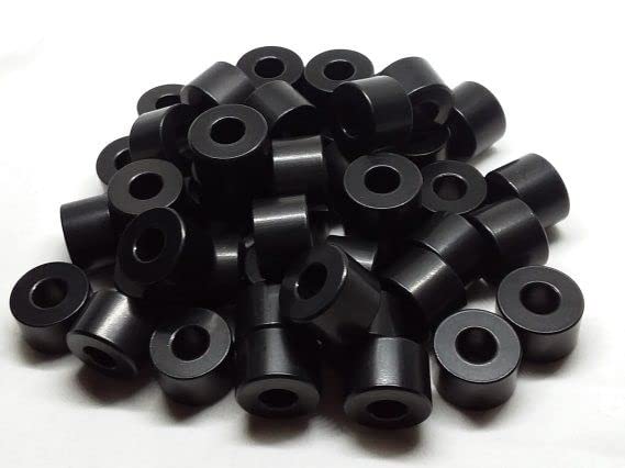 Aluminum Spacer Black 1/2" OD x 1/4" ID x Choose Your Length,Round Spacer Unthreaded Standoff Bushing Plain Finish, Fits Screws Bolts 1/4" or M6 by Metal Spacers Online (1/2" Length, 10 Pack) 1/2" Length