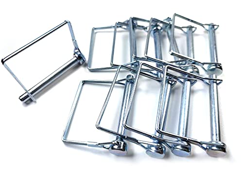 10 Pieces Wire Lock Pin, 5/16 Inch (7.84MM) Heavy Duty Safety Coupler Pin Shaft Locking Pin for Farm Trailers Wagons Lawn Garden(Square, Silver)