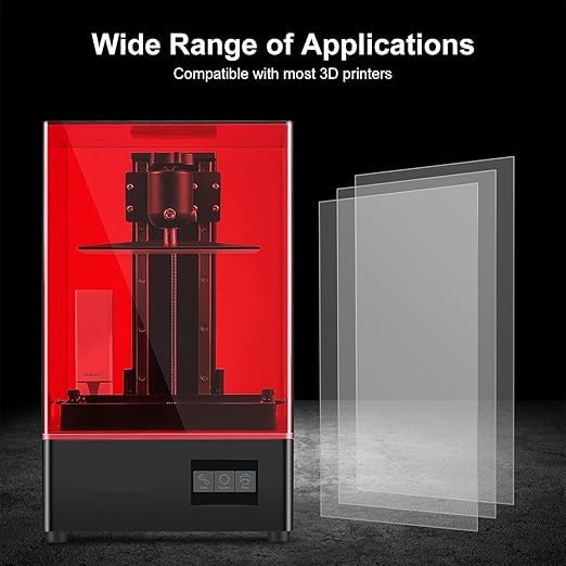 NFEP Film 5pcs A4 Size SuperDurable Toughest PFA Film for ELEGOO Saturn S, Saturn 2, Photon Mono X 6K, M3 Plus, Sonic Mighty 4K, E10, X10 9.1-10.1 inch Resin 3D Printer (290x210x0.127mm)