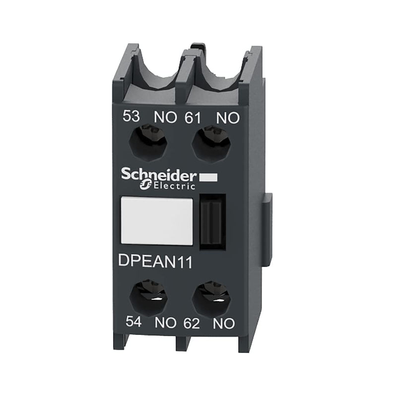 Schneider Electric - DPEAN11 Easy TeSys Auxiliary Contact Block, 1 NO and 1 NC, Screw Clamp Terminals, for use with DPE Contactor