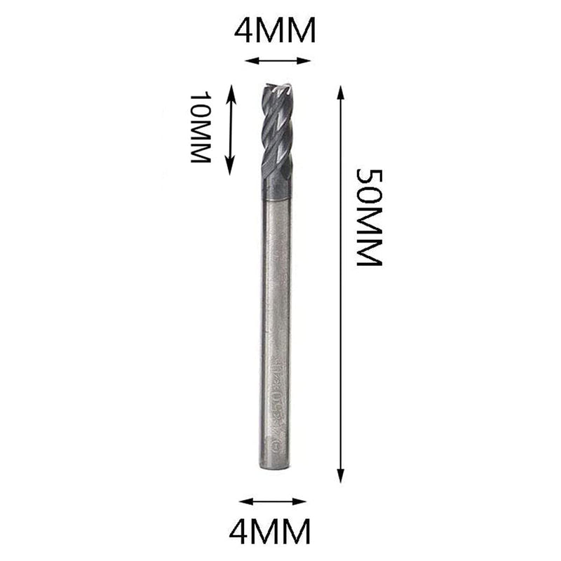 5 Pcs 4mm CNC Carbide End Mill Set, 4 Fultes Milling Cutter,Tungsten End Milling Bits Tool
