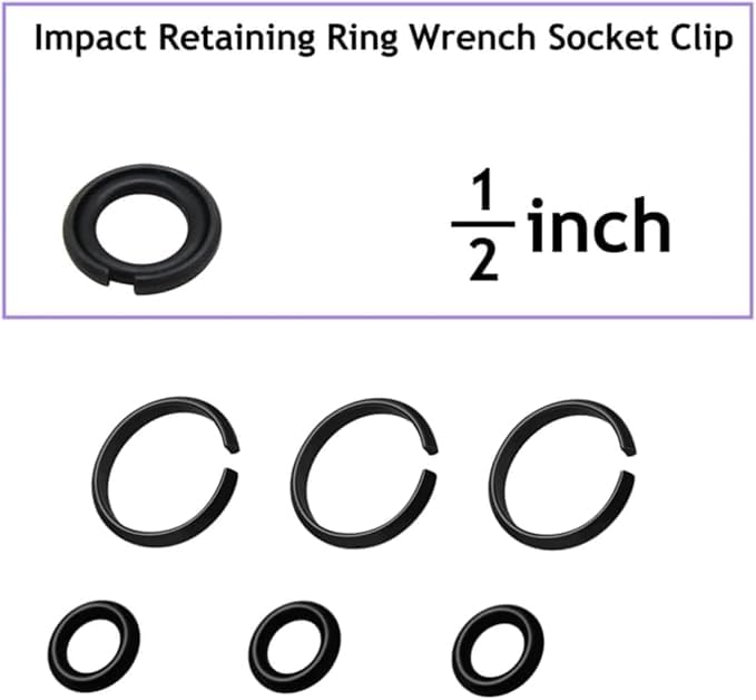 (10+10 Sets) 3/8" and 1/2'' Impact Retaining Ring for Mmilwaukei Impact Friction Ring Clip with O-Ring, Electric/Pneumatic Type Impact Wrench, Retainer Impact Lock Ring Anvil Install Tool Included
