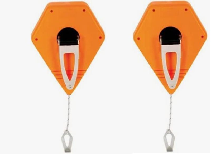 2PCS Keson P100 Octoganal Chalk Line Reel, 1.5mm String, 2-4-Ounce Capacity, 100-Foot (2)