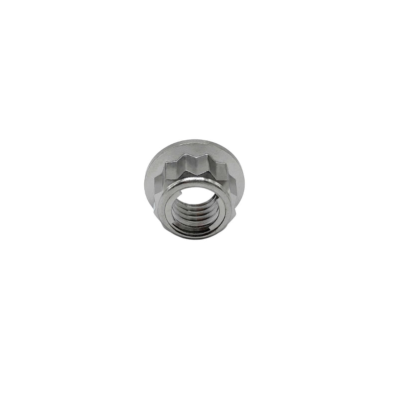 RISON Titanium Bi-Hex Sprocket Nut 12PT Flange Lock nut Titanium Metal Lock nut Pack of 5 (M10x1.25mm,Original) M10x1.25mm Original